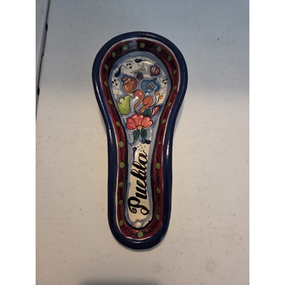 Mexican Talavera Ceramic Spoon Rest /Cuchara de Ceramica Mexicana "Puebla"